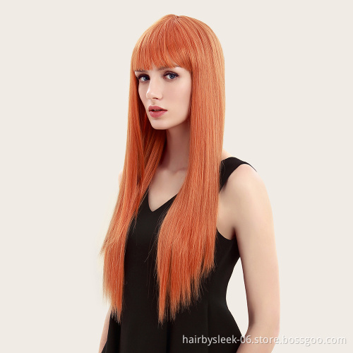 Rebecca long synthetic hair wigs straight super soft fiber weave machine made wigs wholesale synthetic wigs for women